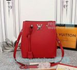 Special Style Copy L---V Twist Lock Red Genuine Leather Ladies Buckle Bag